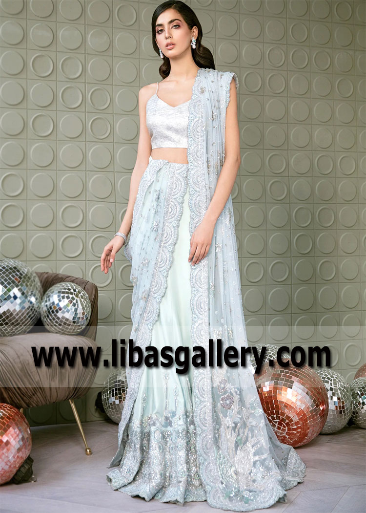 Beau Blue Bloom Lehenga Choli