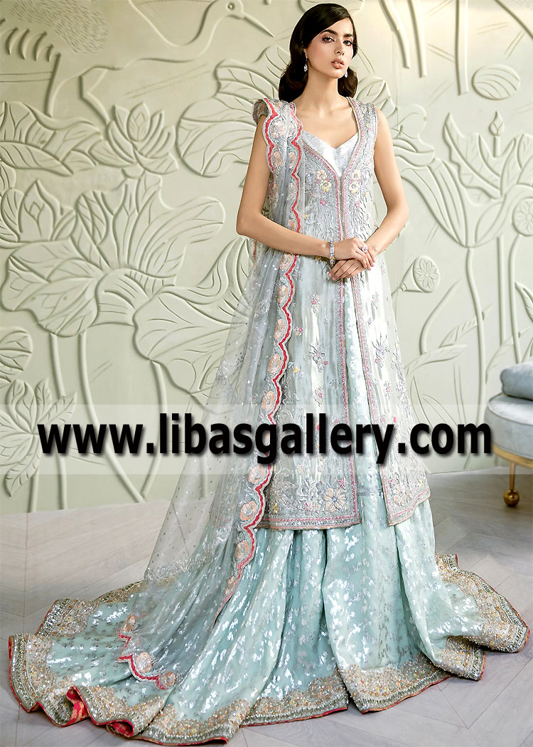 Azul Diamante Muscari Farshi Lehenga