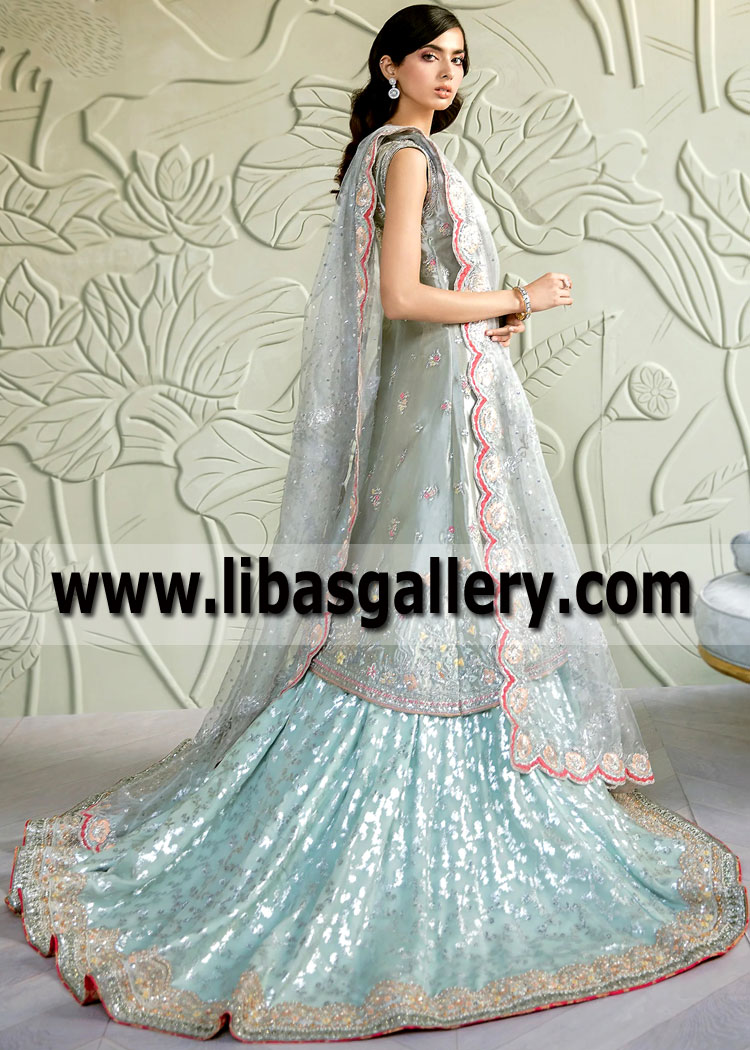 Azul Diamante Muscari Farshi Lehenga
