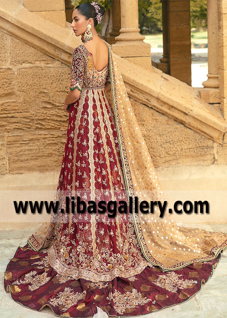 Antique Ruby Jowey Mirella Gown Lehenga