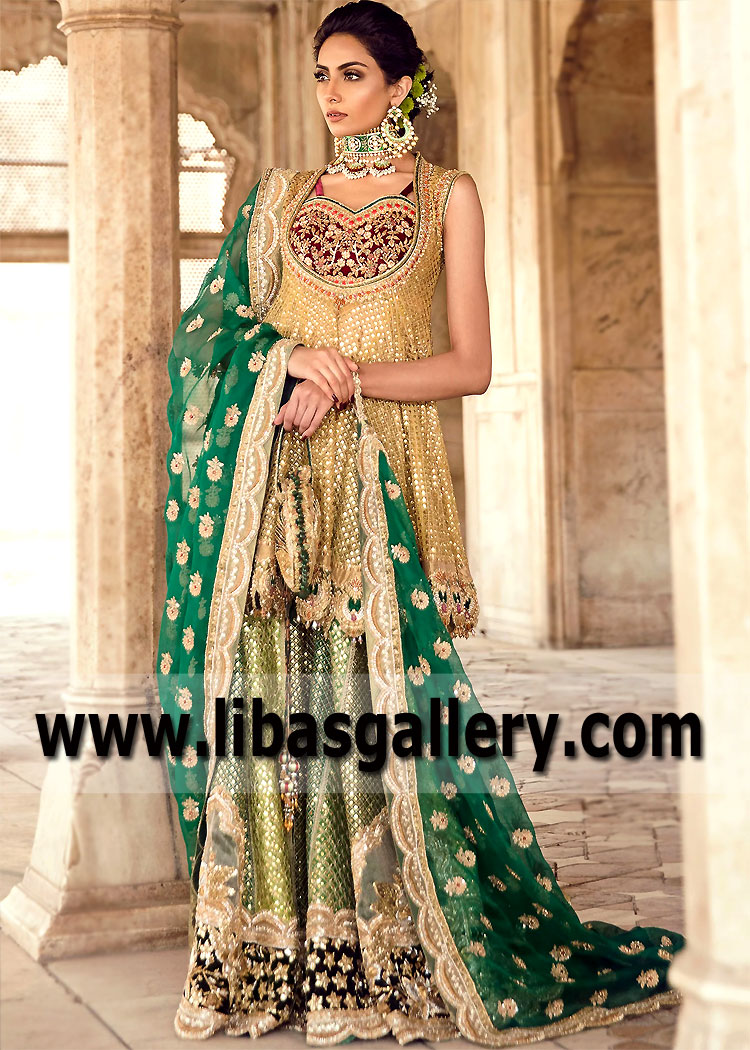 Shamrock Green Gold Crown Dahlia Dhaka Pajama