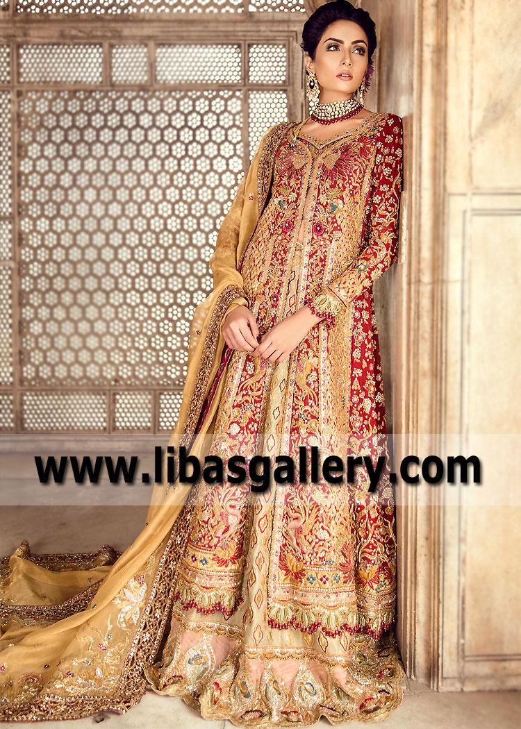 Red Charm Peony Wedding Maxi Lehenga