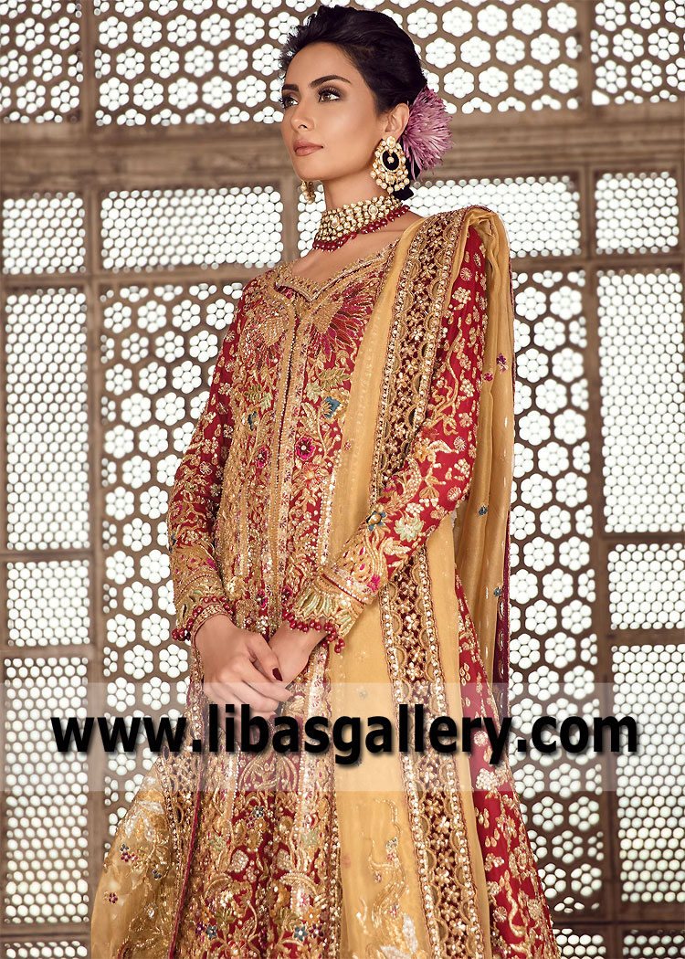 Red Charm Peony Wedding Maxi Lehenga