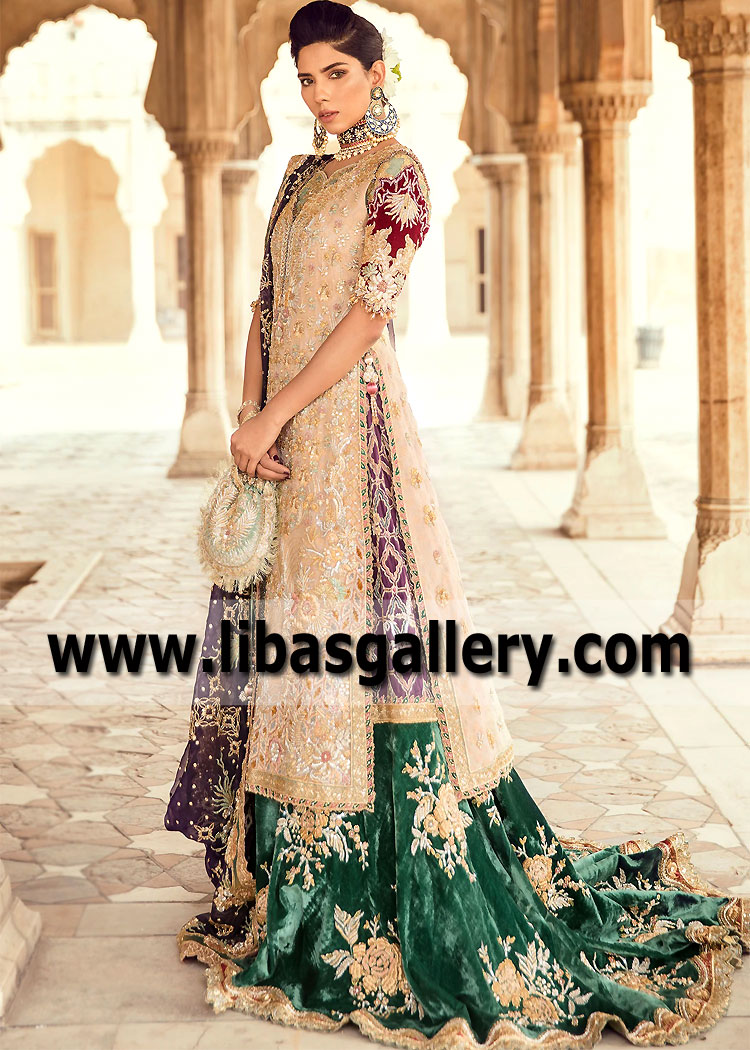 Light Peach Molly Raven Farshi Lehenga