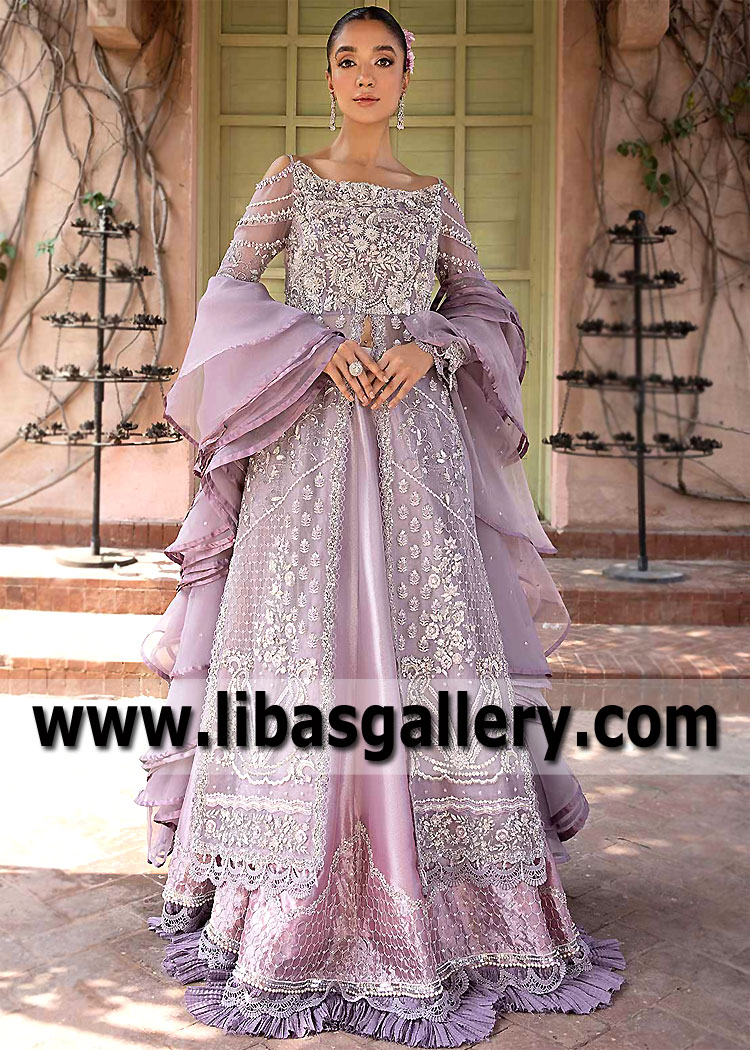 Lilac Wonder Tulipa Lehenga With Ruffled Dupatta