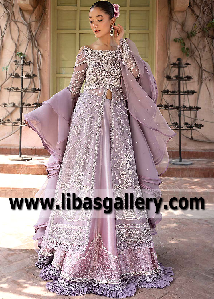 Lilac Wonder Tulipa Lehenga With Ruffled Dupatta