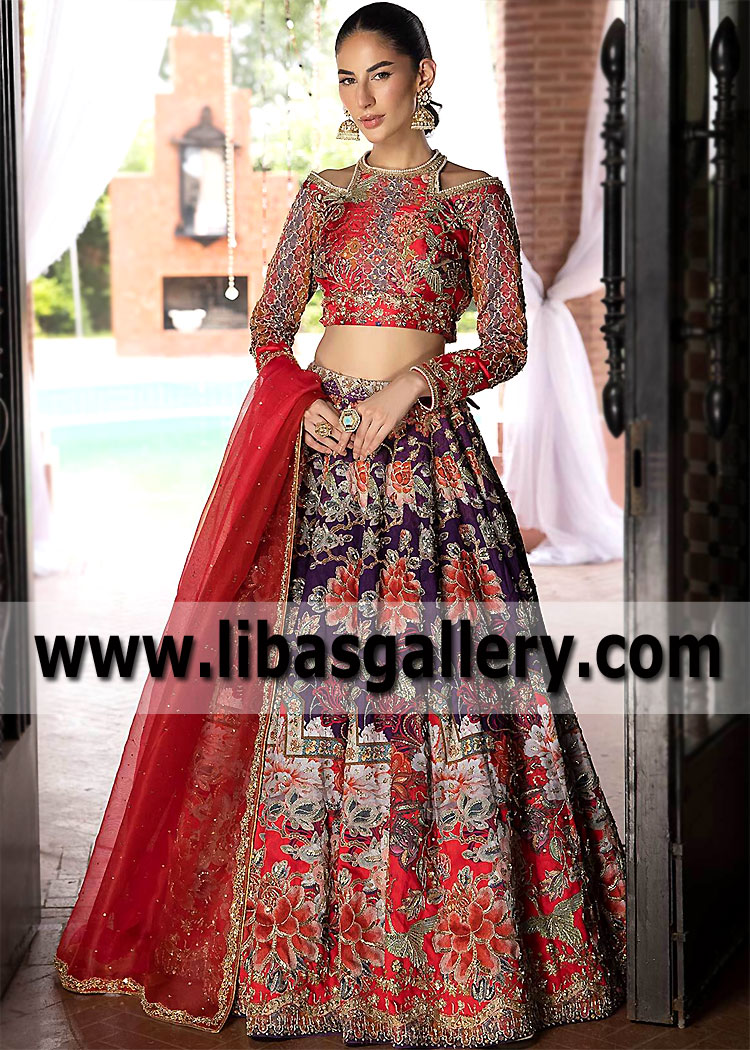 Grandaisy Red Multi Lehenga Choli Dress