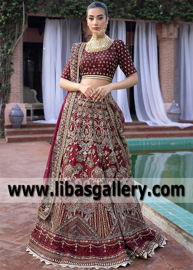Antique Ruby Alcea Rosea Lehenga Choli