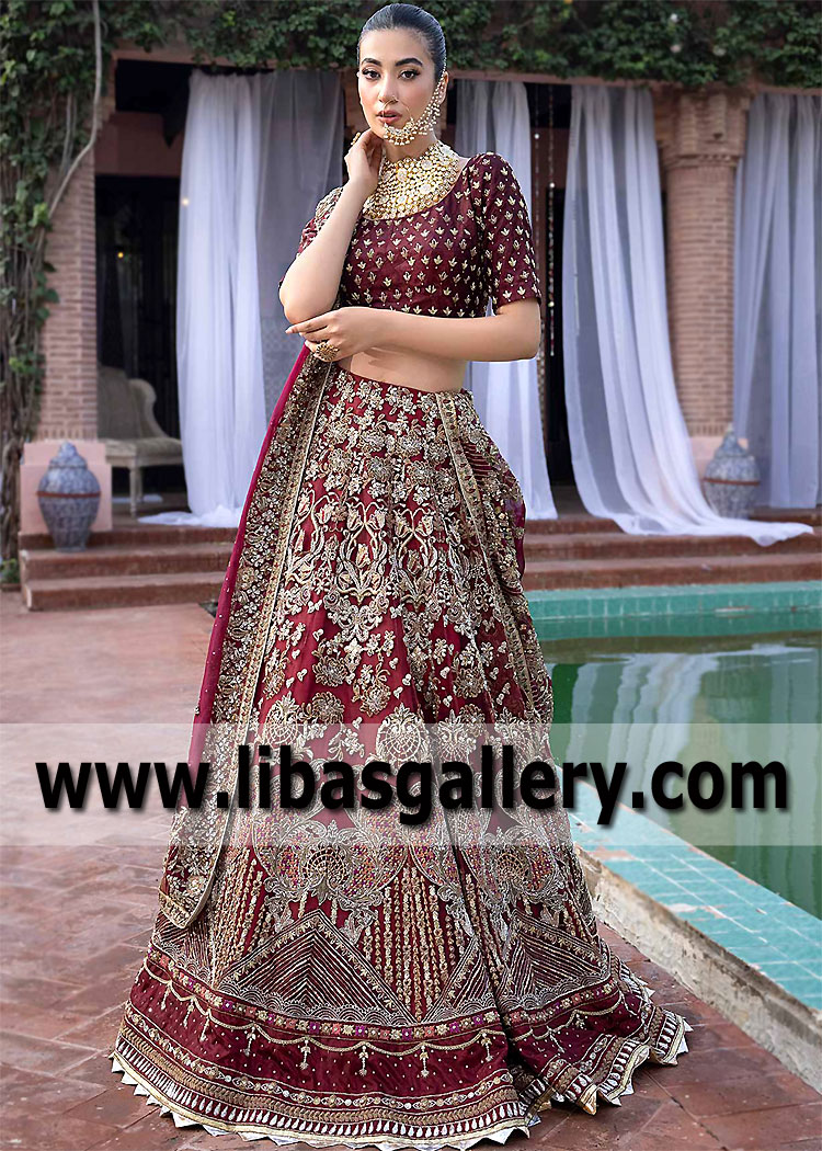 Antique Ruby Alcea Rosea Lehenga Choli