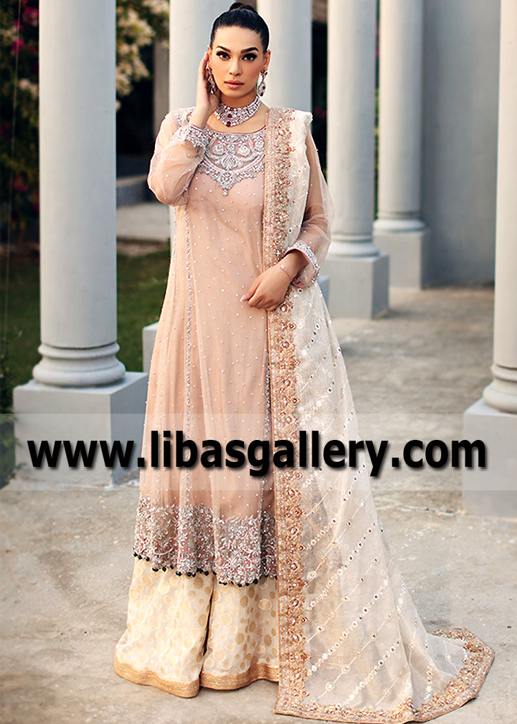 Desert Sand Morganite Kalidaar Shirt Sharara