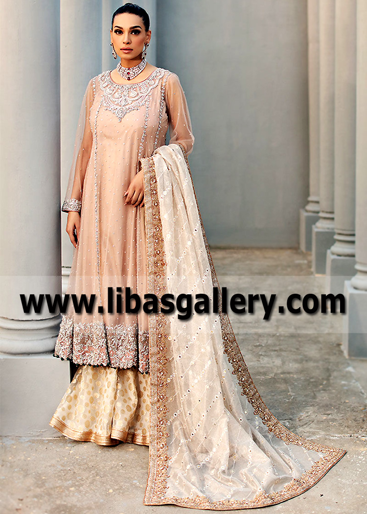 Desert Sand Morganite Kalidaar Shirt Sharara