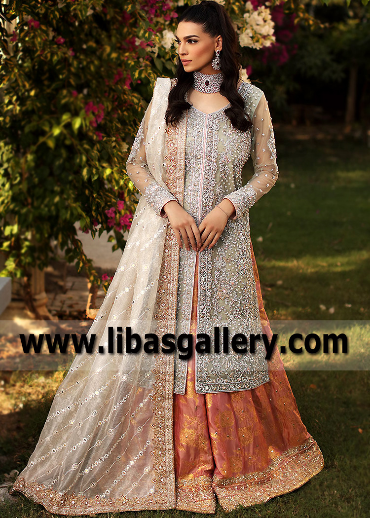 Champagne Imperial Topaz Shirt and Coral Sharara