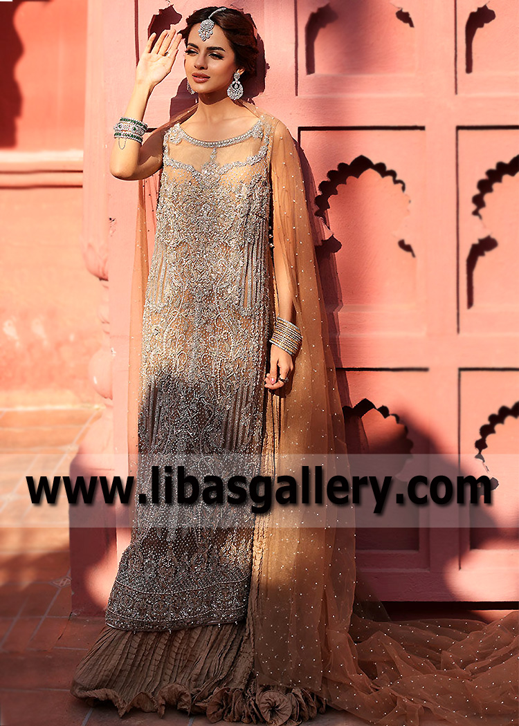 Beige Anglesite Long Shirt with Crushed Underneath