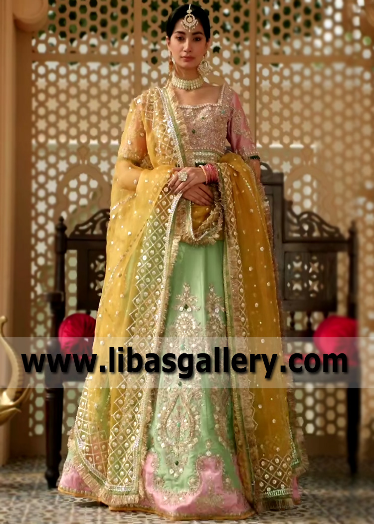 Fairytale Vayrynenite Choli with Eton Blue Lehenga