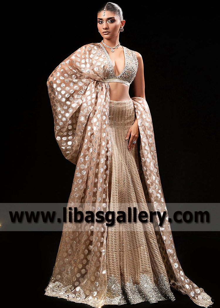 Moccasin Morganite Mermaid Lehenga
