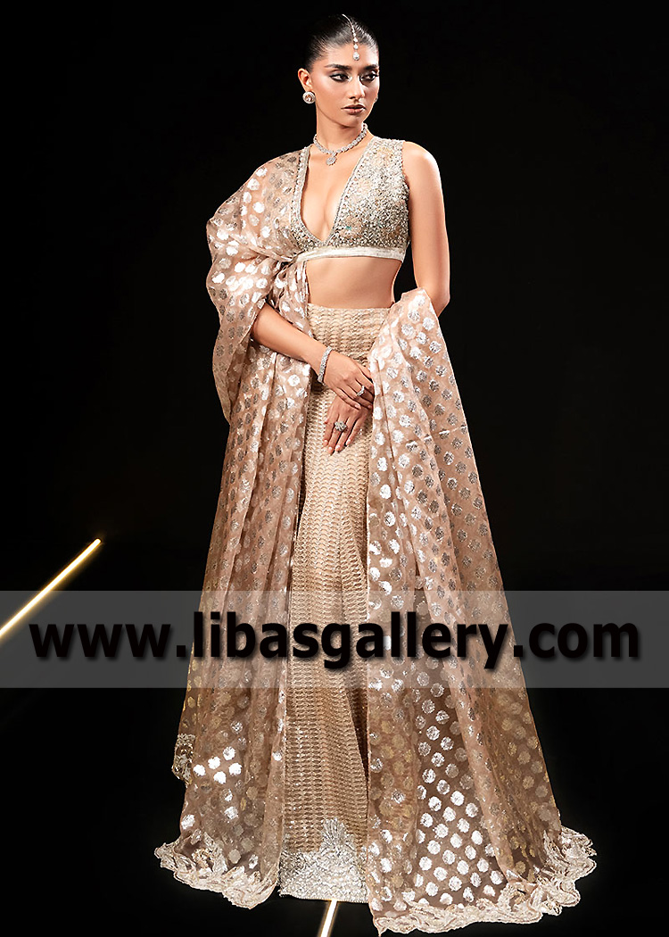 Moccasin Morganite Mermaid Lehenga