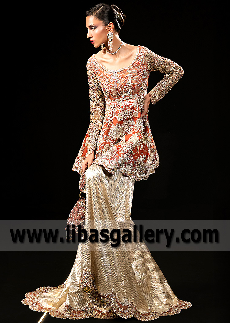 Sinopia Zincite Peplum with Majestic Farshi Sharara