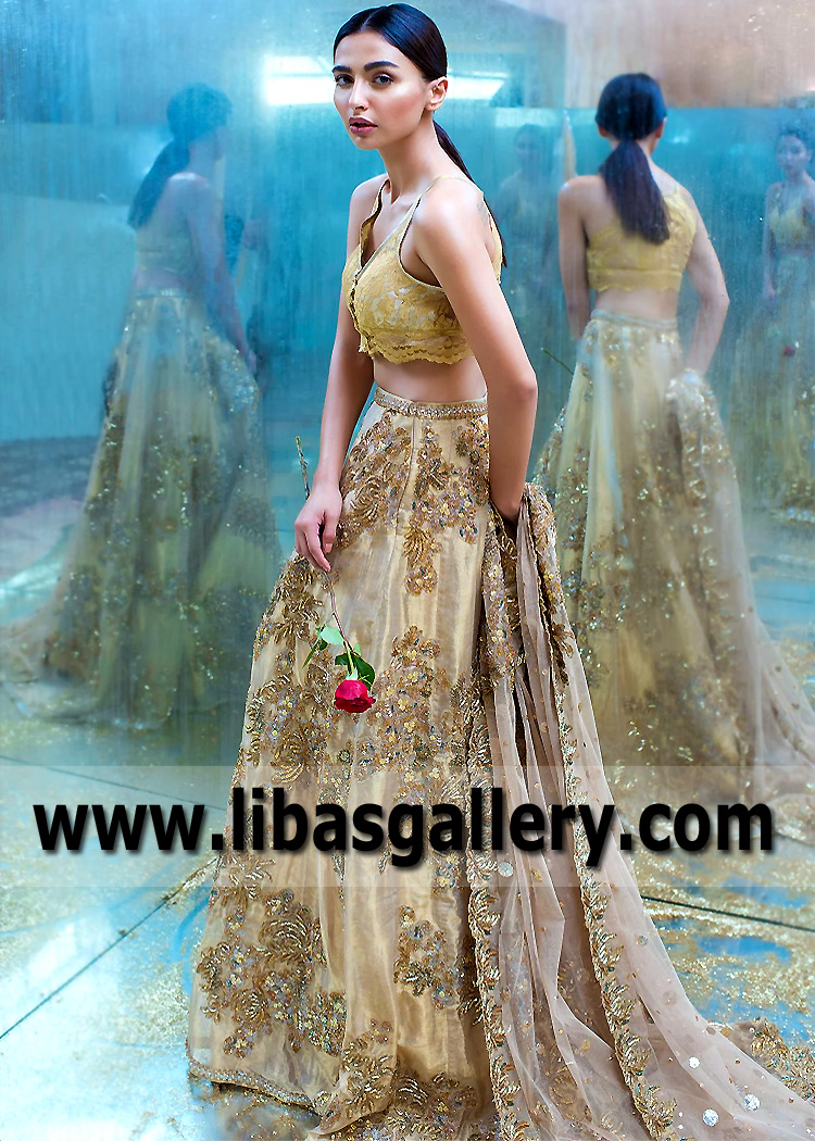 Light Goldenrod Yellow Legrandite Lehenga Choli