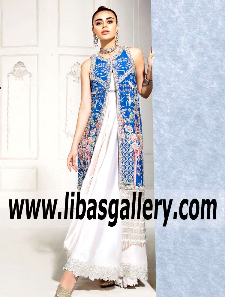 Fashionable Look Blue Gladiolus Special Occasion Dress