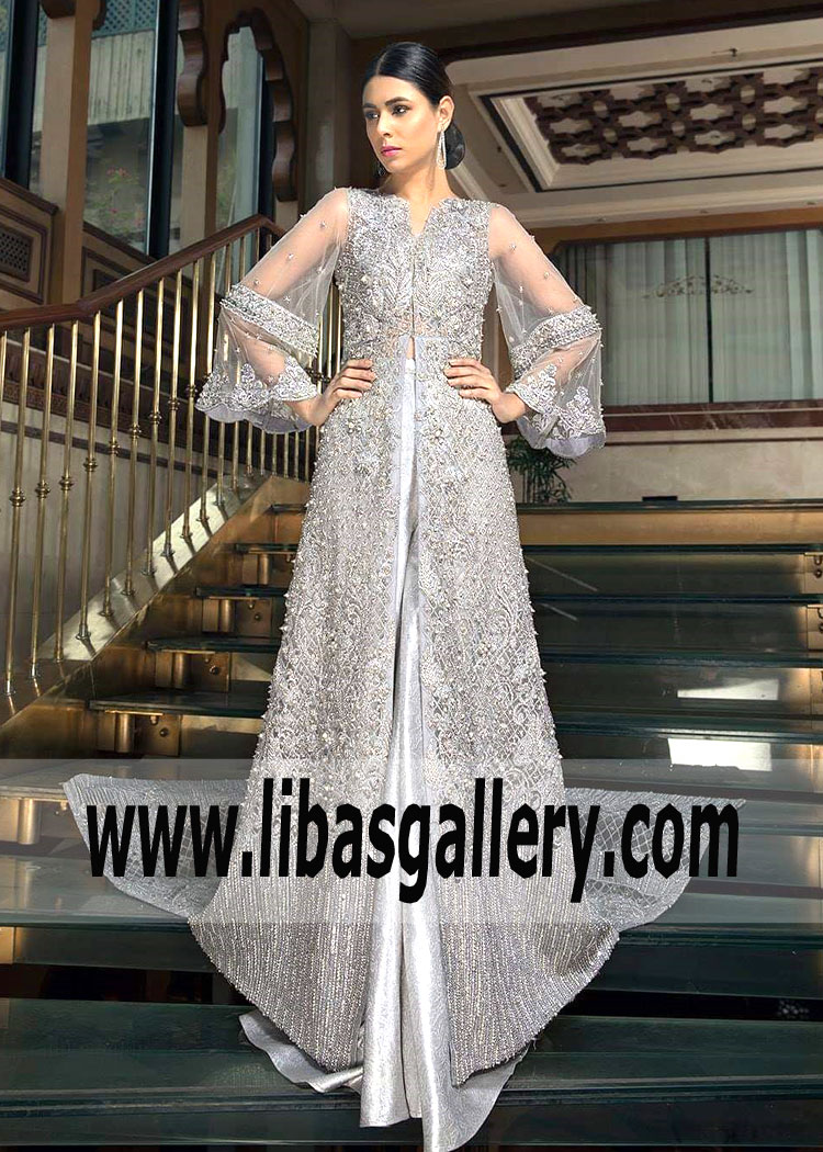 Pakistani Designer Dresses Online 2019 Erum Khan Gown Dress for Engagement Bride Los Angeles, Beverly Hills, California