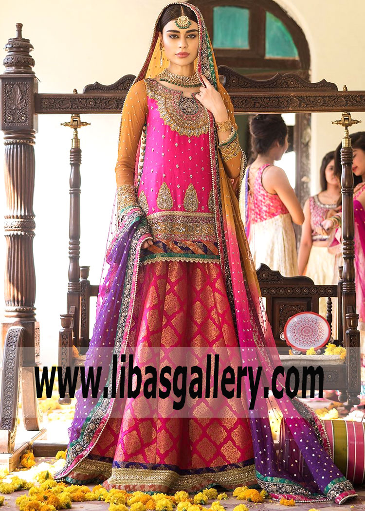 Glorious Hot Pink Aster Lehenga