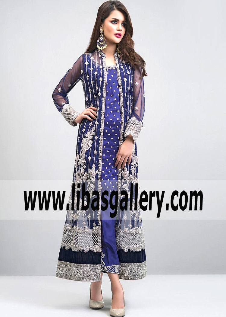 Majestic Navy Blue Arum Jacket