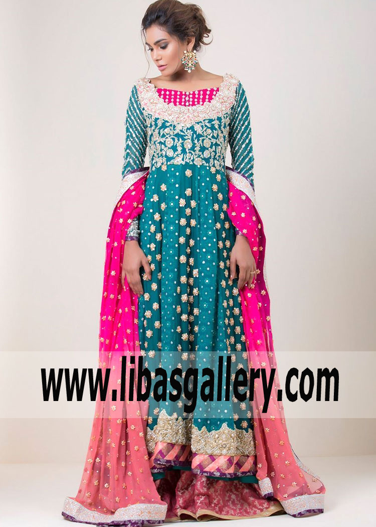 Rich Emerald Green Lily Anarkali