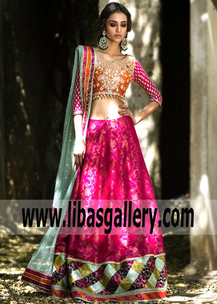Striking Hot pink Freesia Lehenga