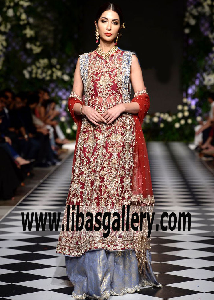 Highly Decorated Sharara for Wedding Party Saira Shakira Designer Sharara Suits Mesa Arizona USA