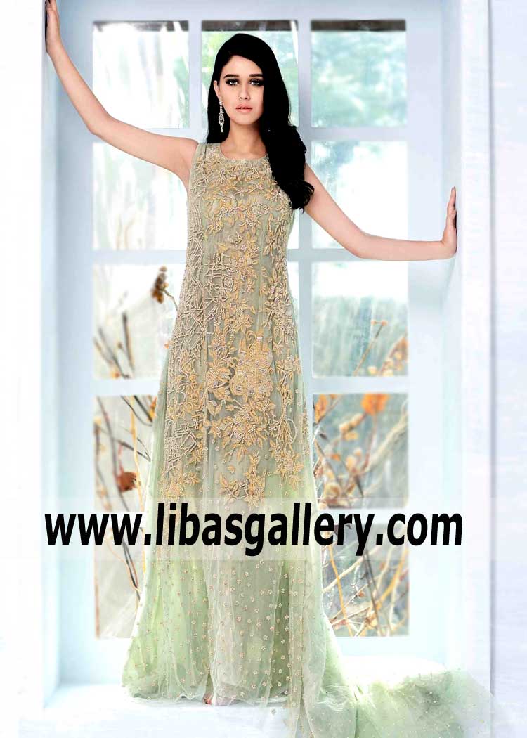 Fabulous Light Olivine Maxi Dress for Evening and Special Occasions