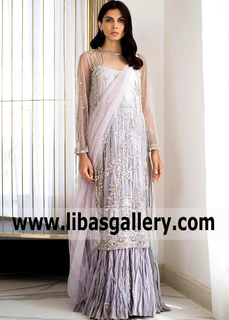 A Classic Formal Crushed Peshwas Suit for Wedding and Special Occasions