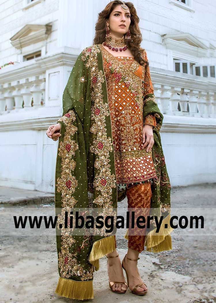 Ultra Premium Rust Angrakha Style Party Dress Perfect for The Festive Season