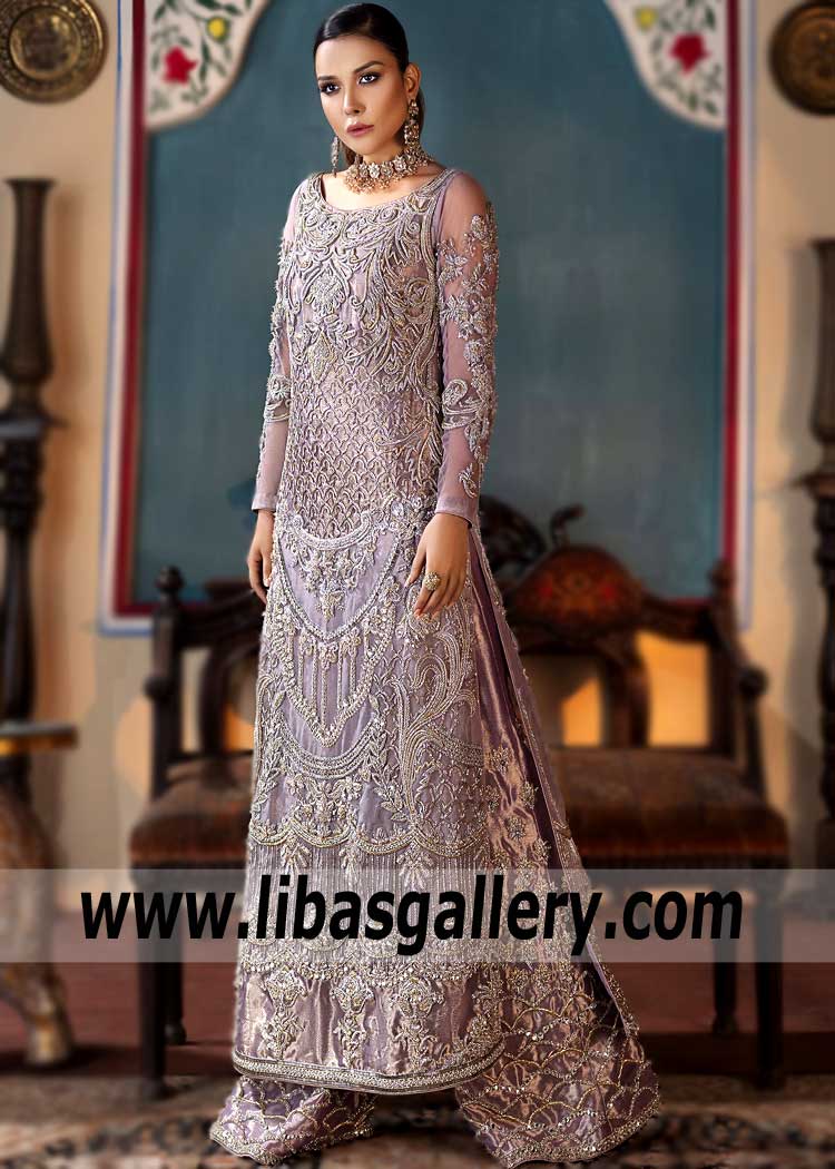 Glorious Electric Lavender Party Dress for Wedding and Engagement