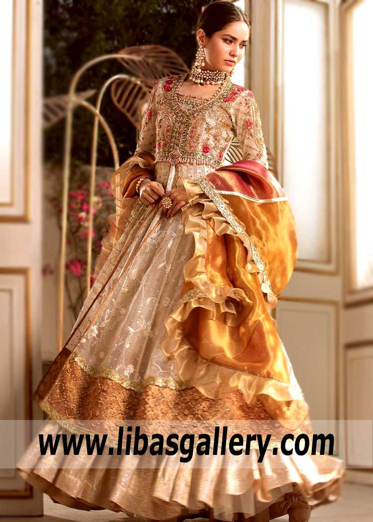 Elegant Beige Wedding Dress for Engagement and Special Occasions