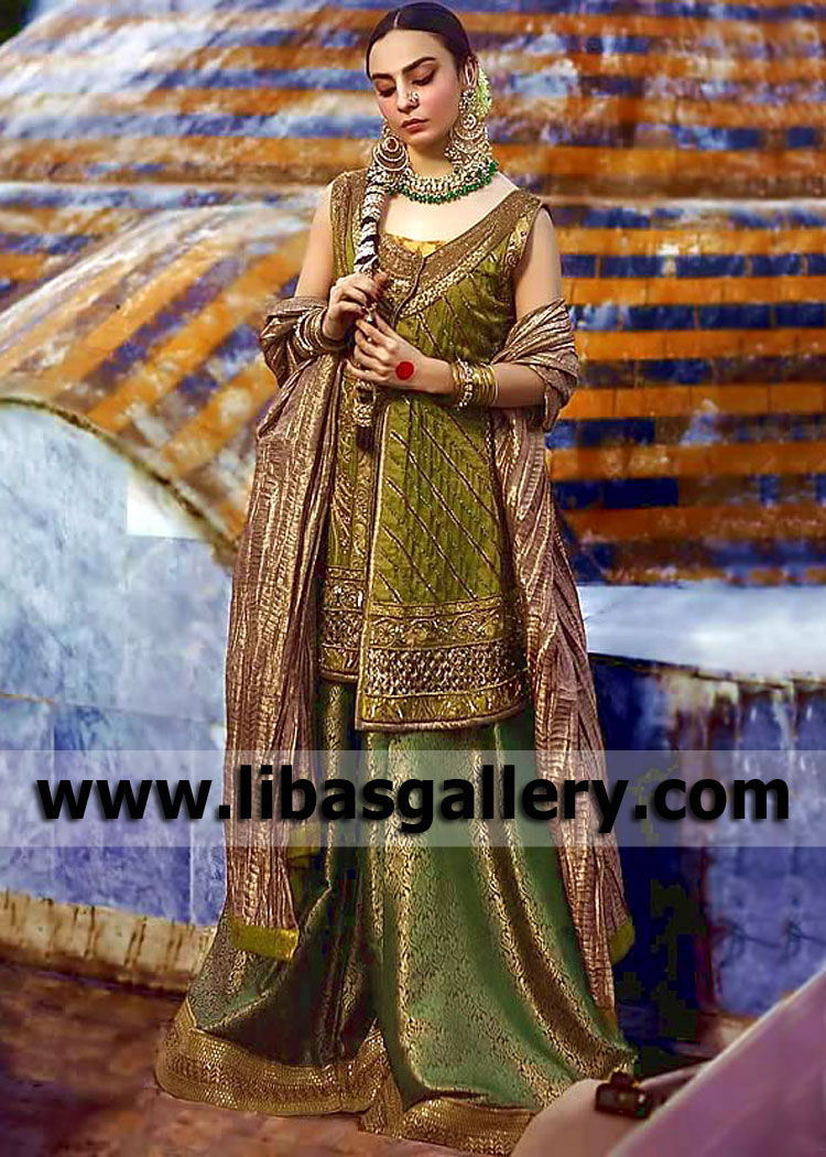 Stylish Olive Beige Party Dress for Bride or Bridesmaid