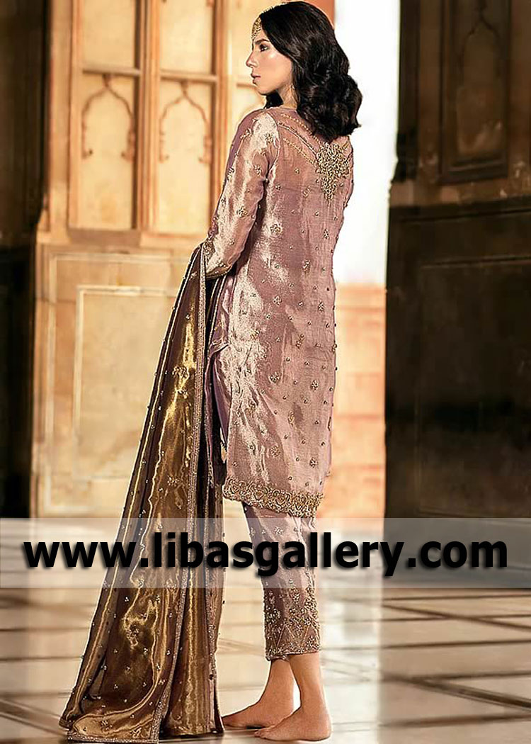 Rose Gold Fleur Latest Party Dress Design