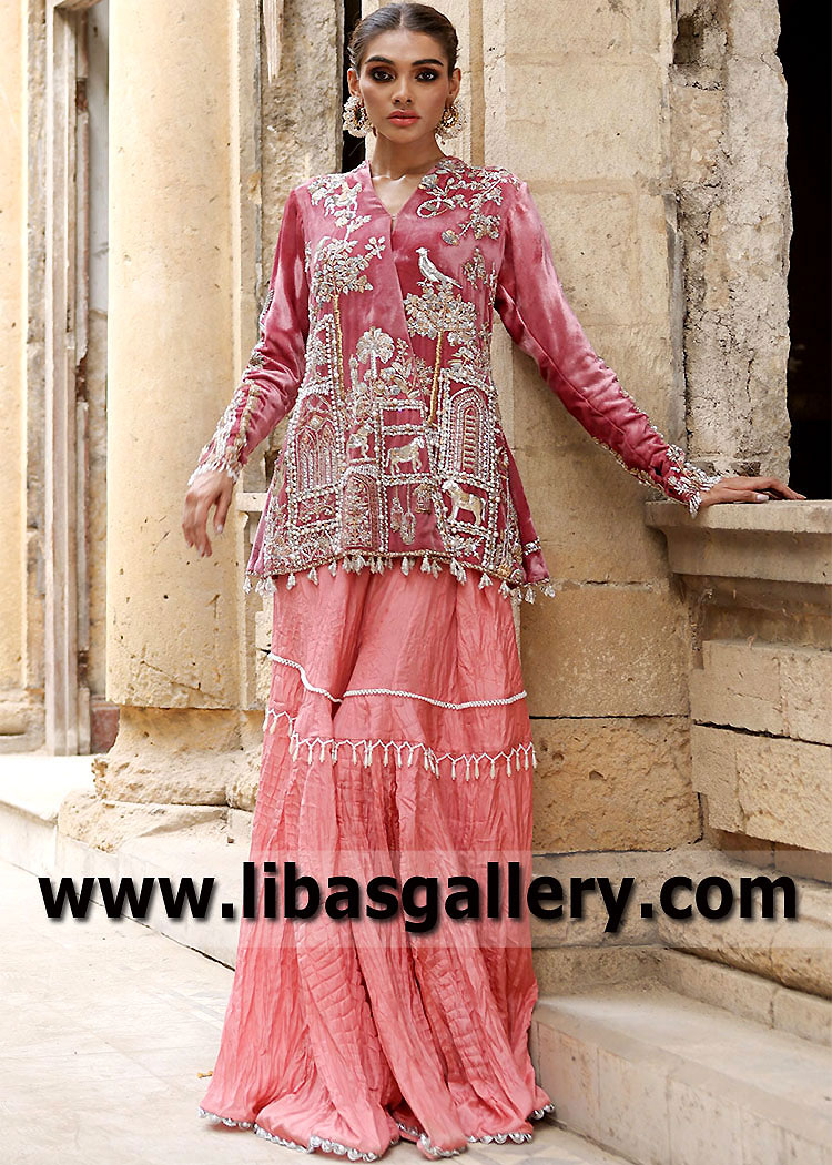 Pink Mallow Angrakha Shirt with Gharara
