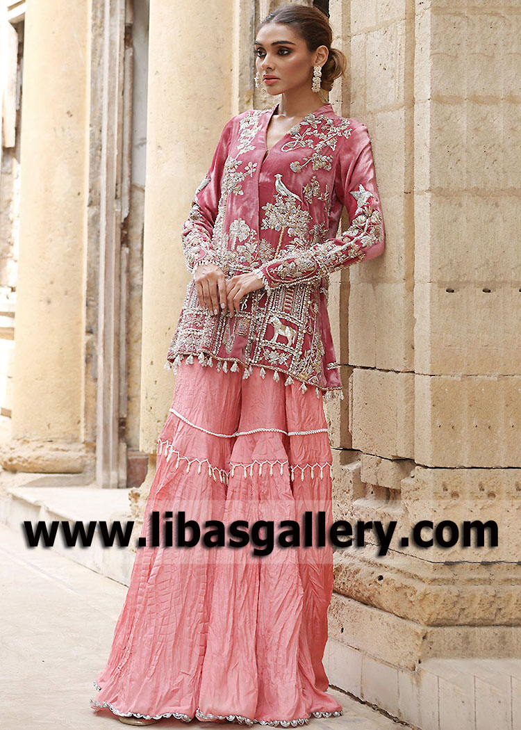 Pink Mallow Angrakha Shirt with Gharara
