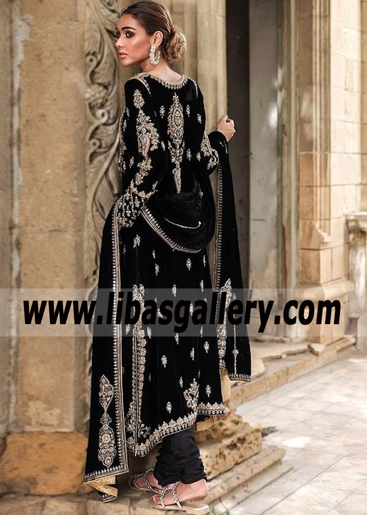 Black Phoenix Velvet Party Wear