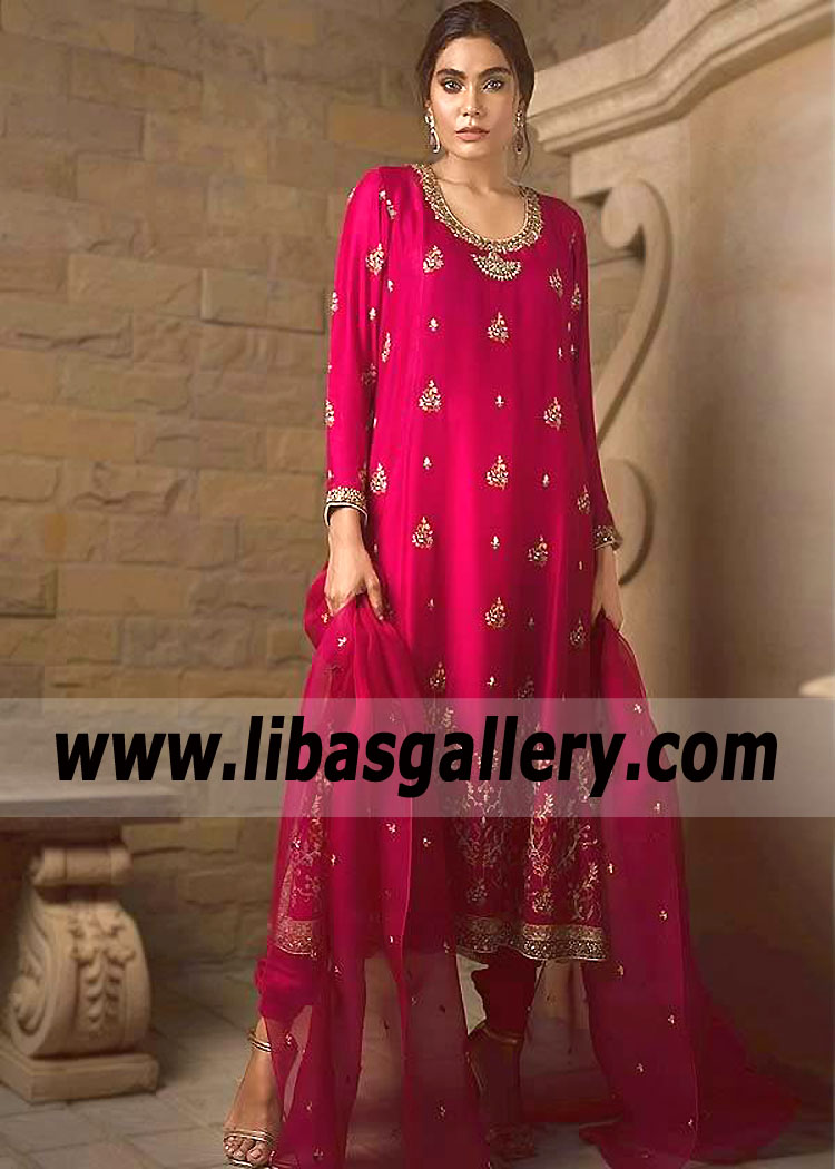 Raspberry Tulipa Party Dress for Formal Events