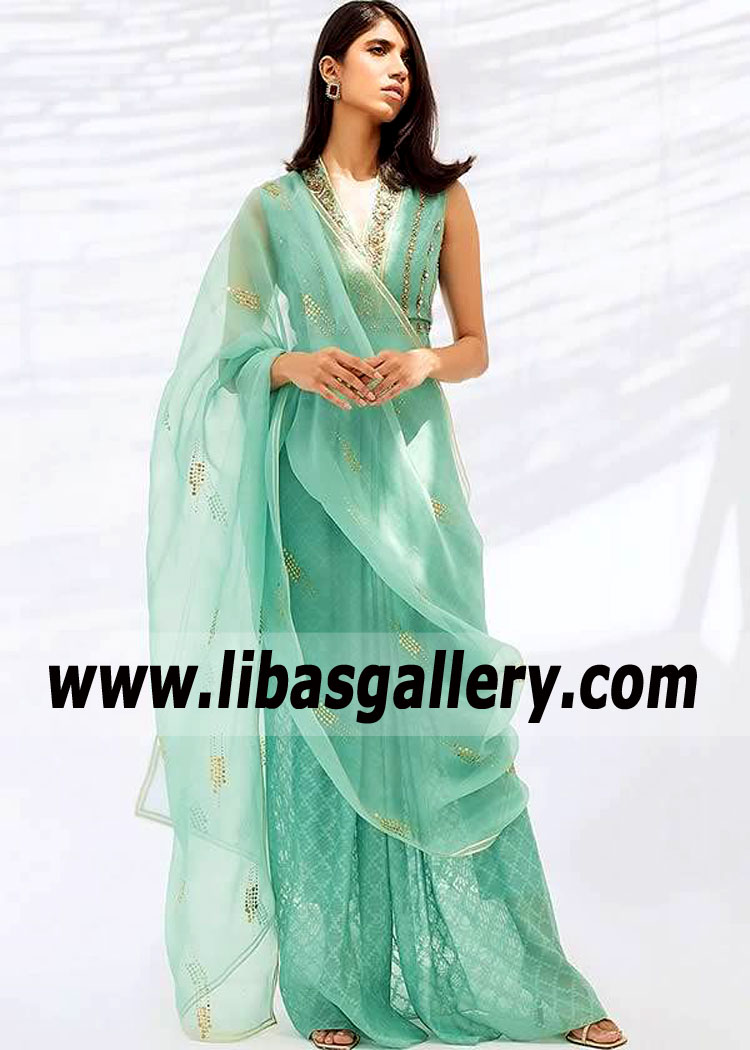 Turquiose Helly Formal Party Wear Suit