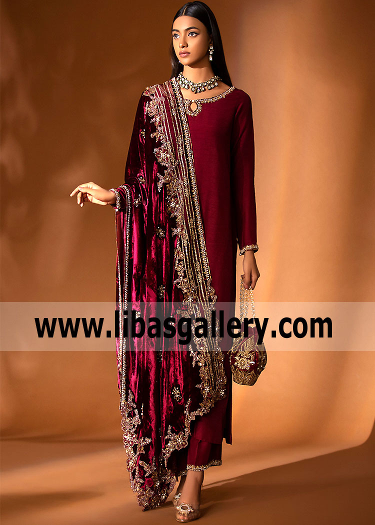 Maroon Andromeda Formal Party Wear