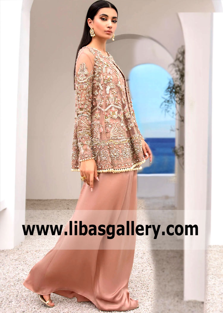 Tea Pink Peony Embellished Jacket Style