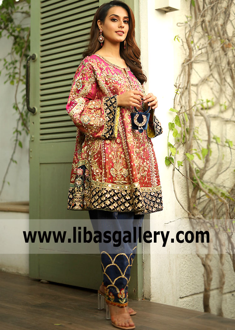 Hot Pink Wedelia Party Wear Kurta shalwar