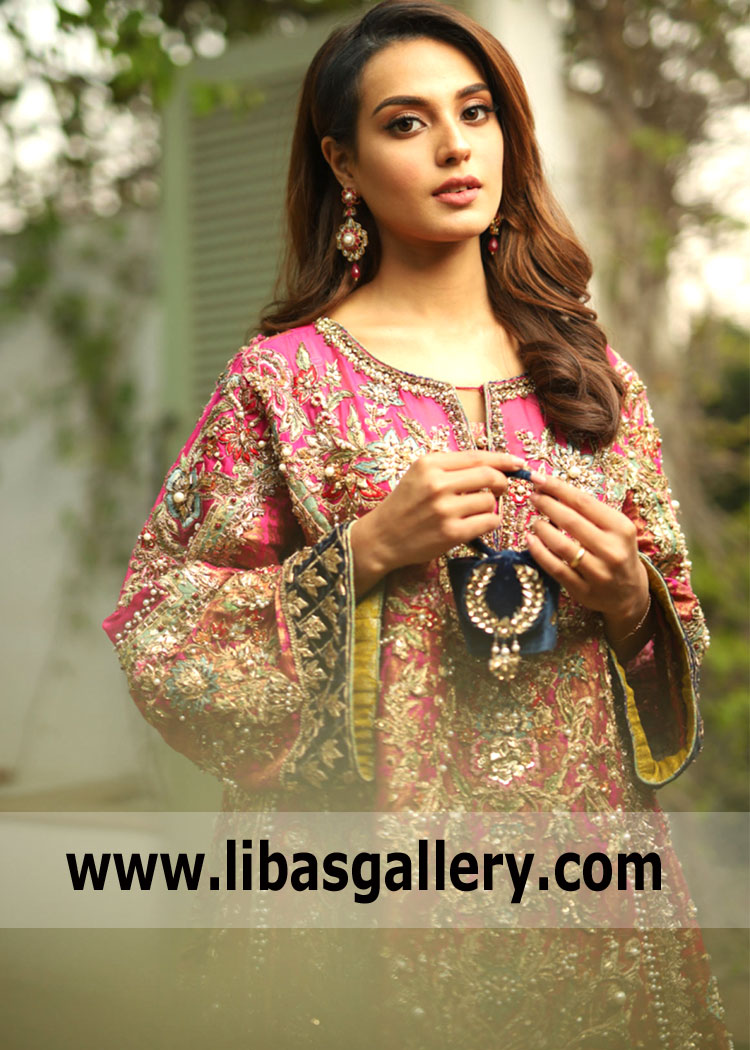 Hot Pink Wedelia Party Wear Kurta shalwar