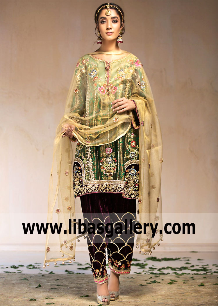 Medium jungle Green Laurel Formal Party Wear