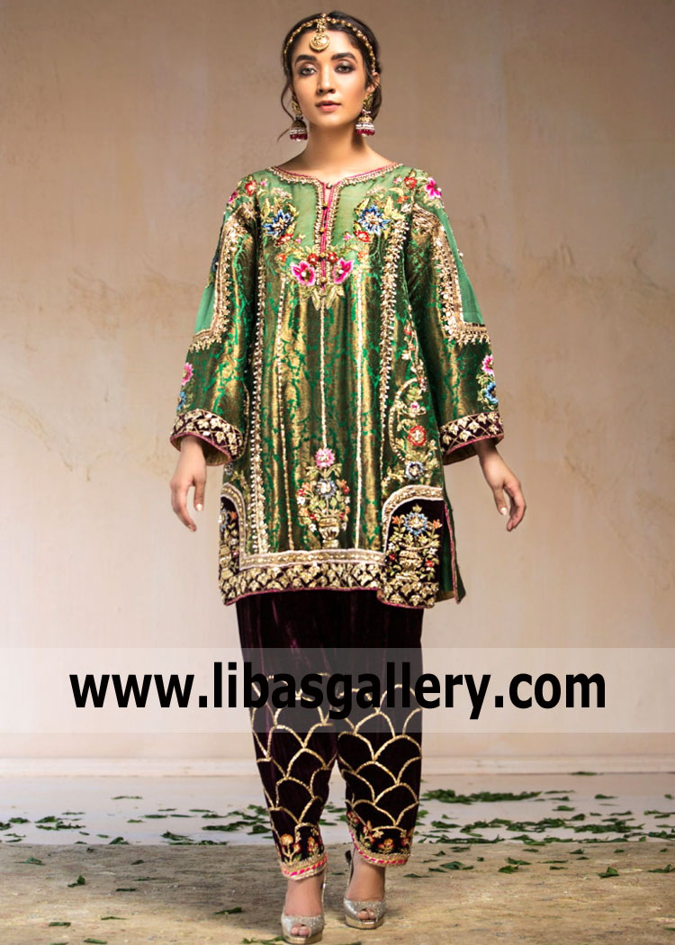 Medium jungle Green Laurel Formal Party Wear