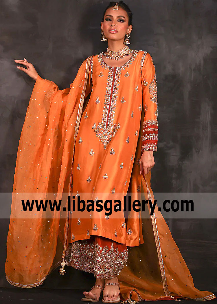 Persimmon Lilium Wedding Guest Dress
