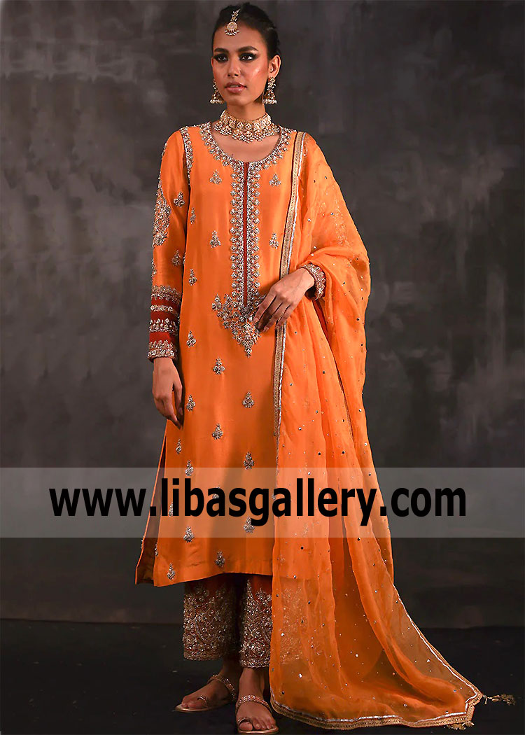 Persimmon Lilium Wedding Guest Dress