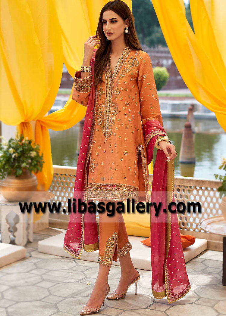 Coral Azalea Pakistani Party Wear
